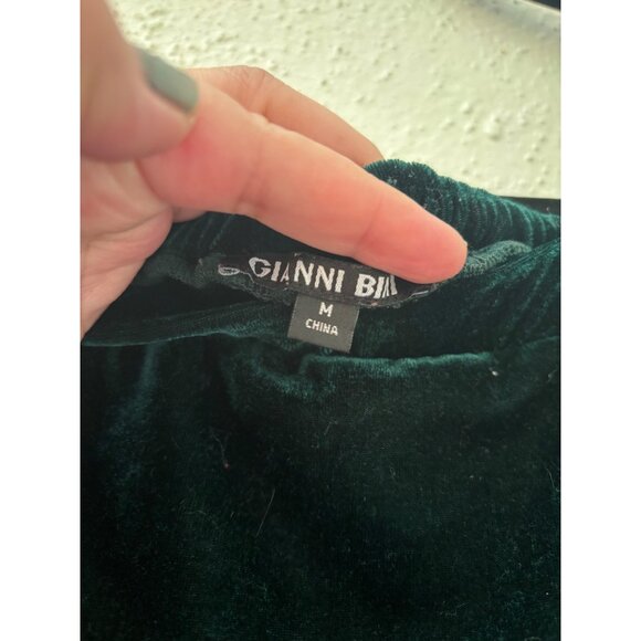 Gianni Bini Off-Shoulder Velvet Dress M Emerald Green Short Sleeve Holiday Chris - Picture 4 of 11